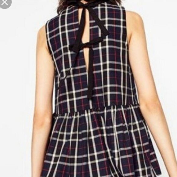 Zara Trafaluc Collection Plaid Tie Back Tank Top (XS) - Picture 2 of 10